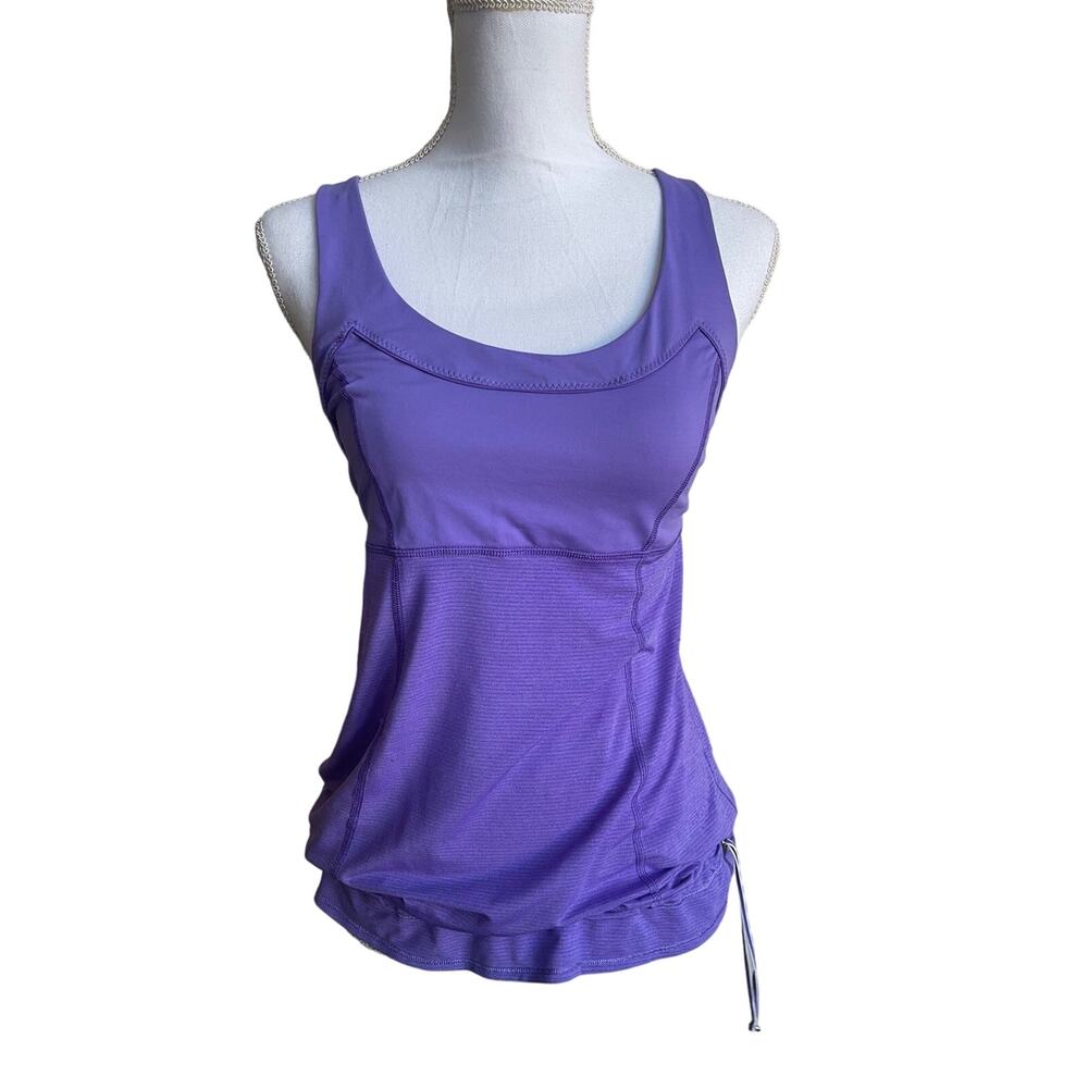 LULULEMON Women's Purple Drawstring Athletic Tank Top 6/8